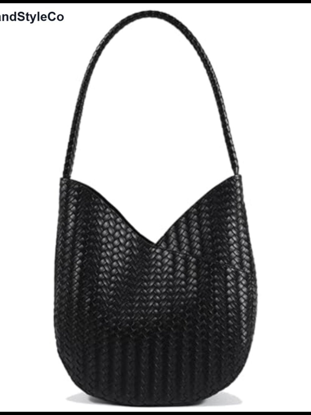Imitation Woven Leather Hobo Bag Top-Handle Shoulder Tote